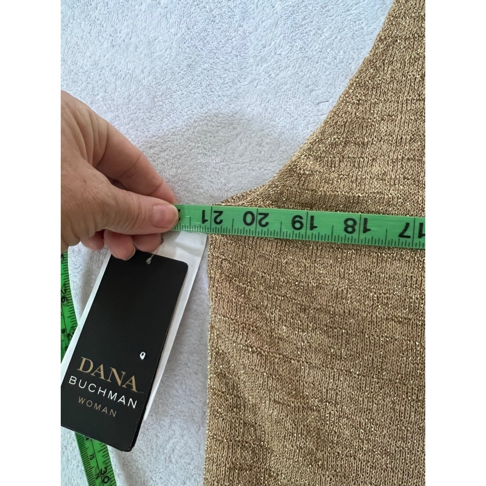 Dana Buchman Tank Top Gold Metallic Knit Sleeveless Plus 2X NWT - Picture 7 of 7
